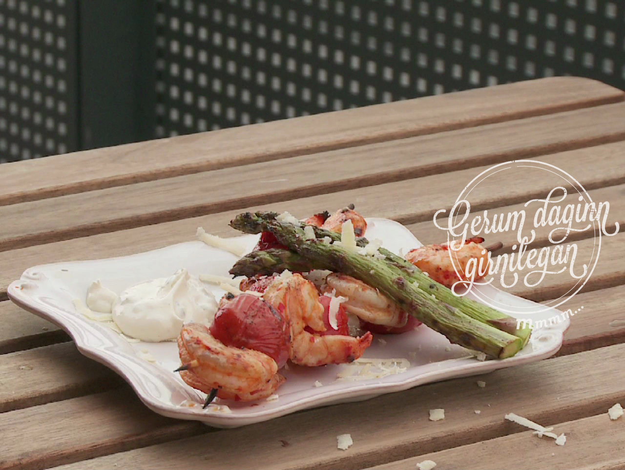 Grillaðar chilli risarækjur