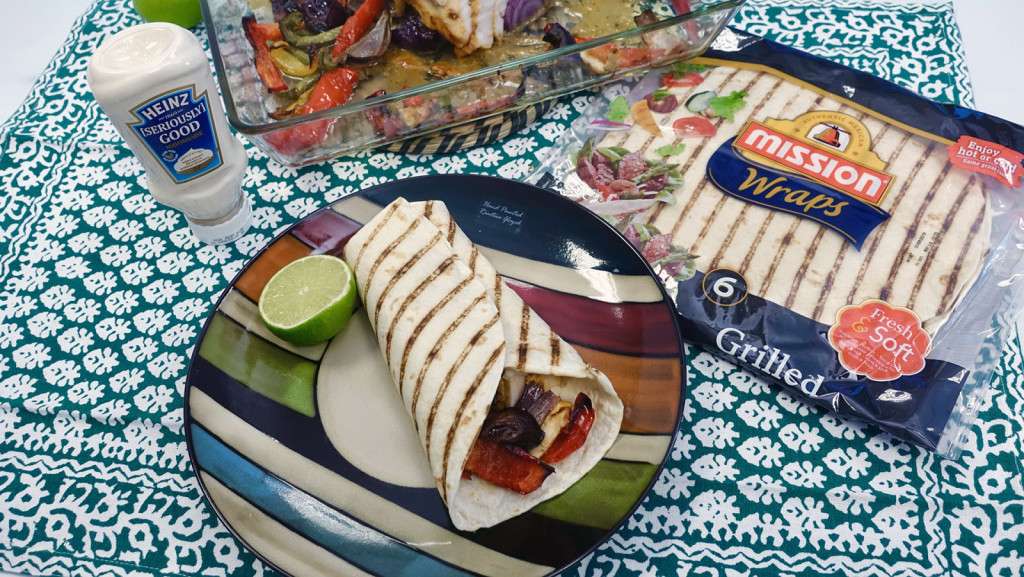 Kjúklinga kebab í tortillaköku