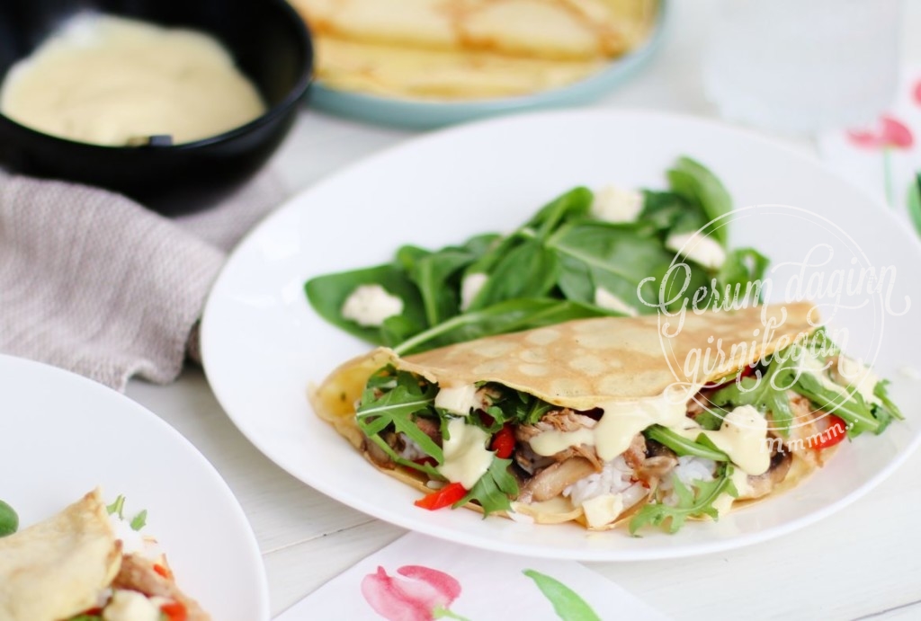 Kjúklinga Crepes með sinnepssósu