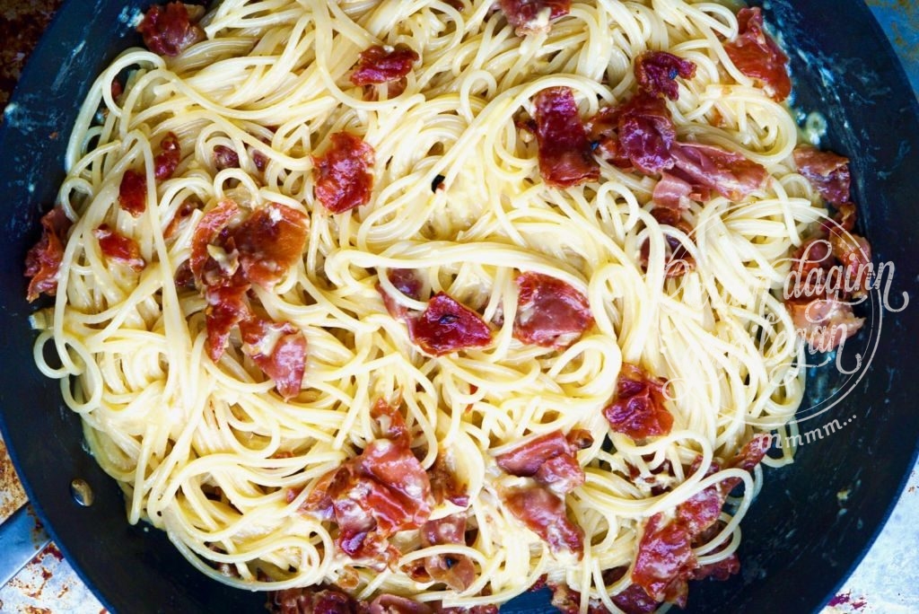 Spaghetti carbonara með parmaskinku