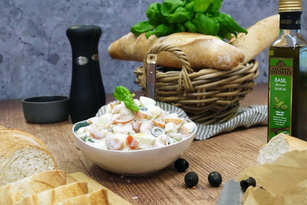 Rækjusalat með basil og tómat