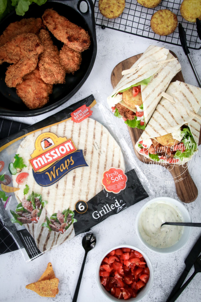 Boxmaster með rösti kartöflu, piparmayo, osti og nachos
