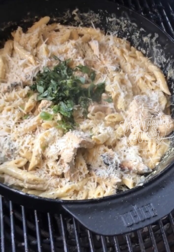 Djúsí rjómapasta á grillinu