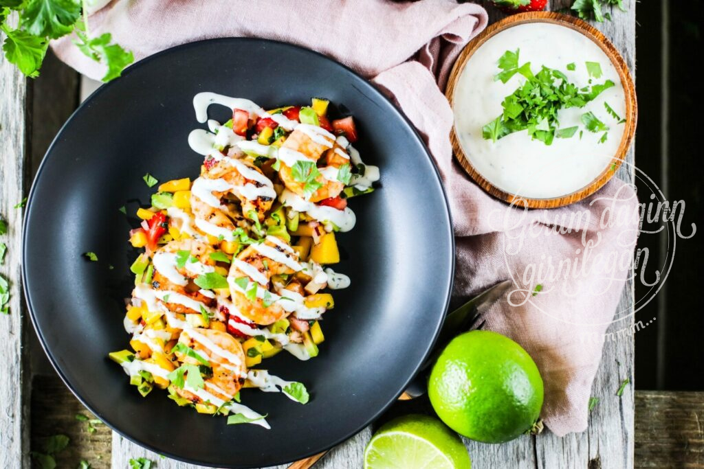 Tígrisrækjuspjót með mangósalsa