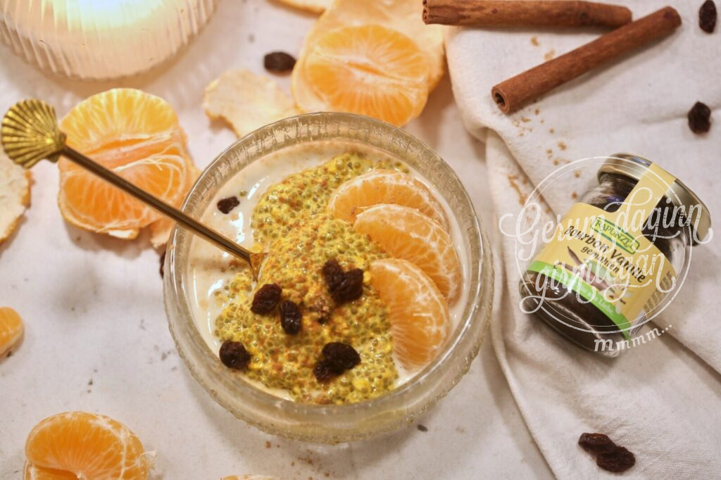 Sænskur Lúciu Overnight oats með saffran og vanillu