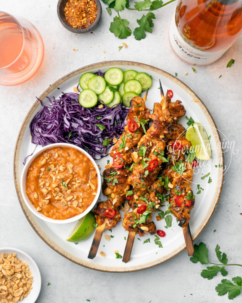 Grilluð satay kjúklingalæri